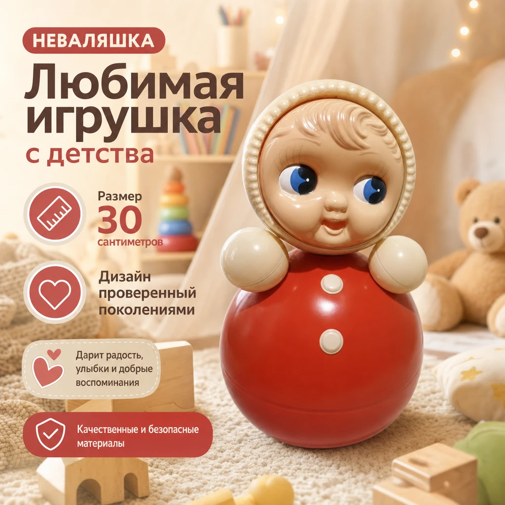 Готовая карточка неваляшки с инфографикой